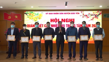 UBND huyện Bảo Yên tổ chức Hội nghị quán triệt các nhiệm vụ trọng tâm năm 2022