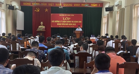 Huyện ủy Bảo Yên: Tổ chức lớp bồi dưỡng lý luận chính trị dành cho đảng viên mới năm 2022