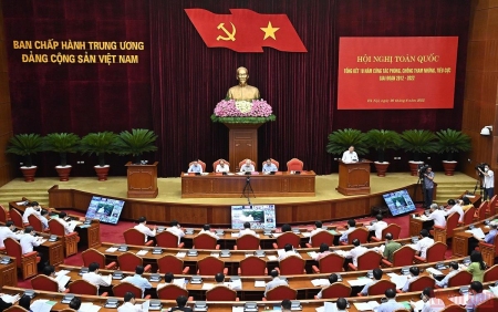 Huyện Bảo Yên tham dự Hội nghị trực tuyến toàn quốc tổng kết 10 năm công tác phòng, chống tham nhũng, tiêu cực giai đoạn 2012-2022