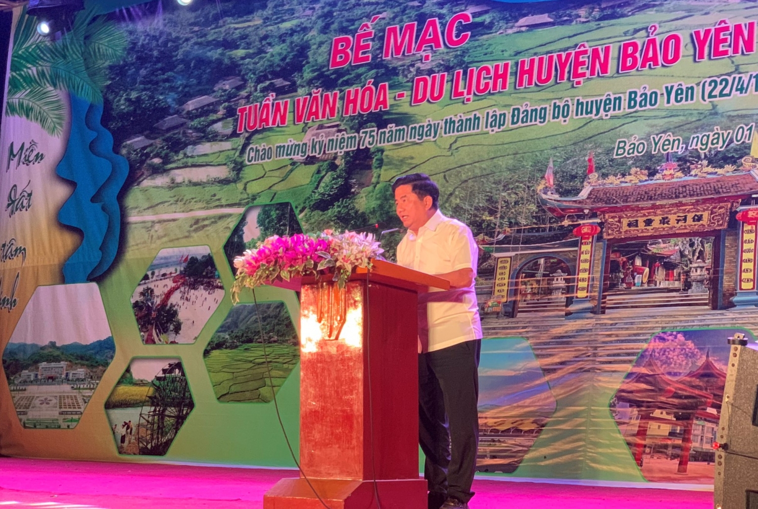 Đồng chí Tô Ngọc Liễn, Phó Bí thư, Chủ tịch UBND huyện phát biểu tại lễ bế mạc (1)