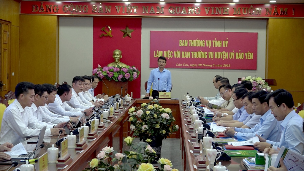 Đồng chí Bí thư Tỉnh ủy Đặng Xuân Phong phát biểu kết luận buổi làm việc