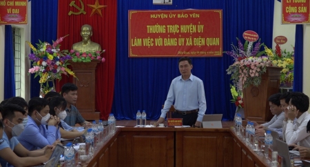 Thường trực Huyện ủy làm việc với Đảng ủy xã Điện Quan