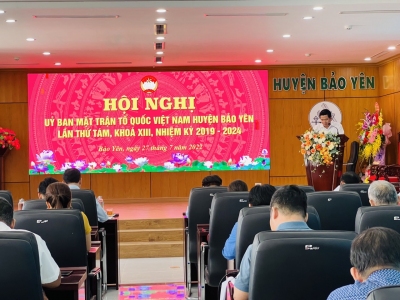 Hội nghị lần thứ 8 Uỷ ban mặt trận Tổ quốc Việt Nam huyện Bảo Yên khóa XIII, nhiệm kỳ 2019 - 2024