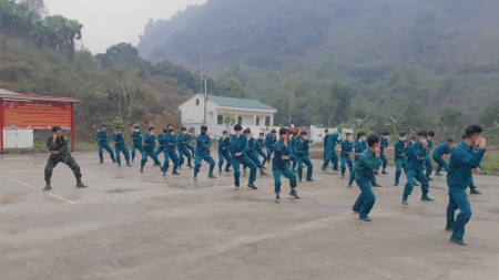 Ban CHQS huyện Bảo Yên tổ chức luyện tập tham gia Hội thao Trung đội dân quân cơ động cấp tỉnh năm 2022