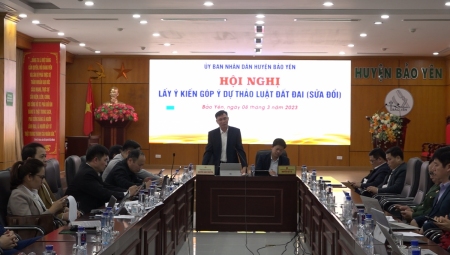 UBND huyện Bảo Yên tổ chức Hội nghị lấy ý kiến góp ý dự thảo Luật Đất đai (sửa đổi)