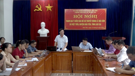 Hội nghị xin ý kiến vào dự thảo Hồ sơ thuyết minh di sản Lễ hội Cốm xã Việt Tiến