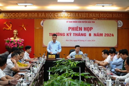 UBND huyện Bảo Yên họp phiên thường kỳ tháng 8 năm 2024