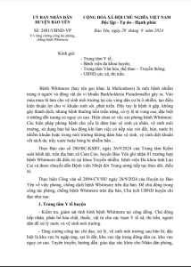 Công văn của UBND huyện Bảo Yên về việc tăng cường công tác phòng, chống bệnh Whitmore
