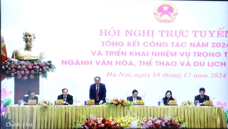 Hội nghị trực tuyến tổng kết công tác năm 2024 và triển khai nhiệm vụ trọng tâm ngành Văn hóa, Thể thao và Du lịch năm 2025