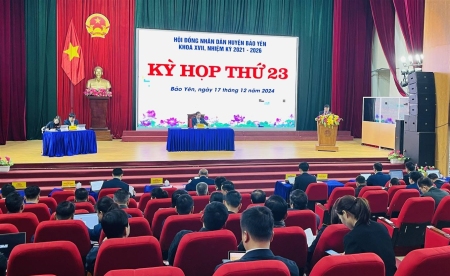 Kỳ họp thứ 23 HĐND huyện Bảo Yên khoá XVII, nhiệm kỳ 2021-2026 thành công tốt đẹp