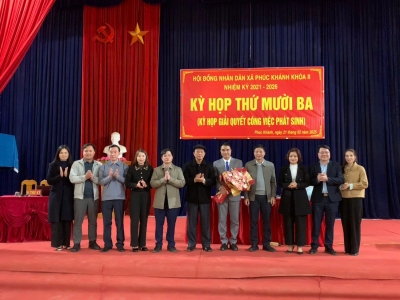 HĐND xã Phúc Khánh khoá II, nhiệm kỳ 2021 - 2026 tổ chức kỳ họp thứ mười ba (Kỳ họp giải quyết công việc phát sinh) bầu chức danh Chủ tịch UBND xã nhiệm kỳ 2021 - 2026