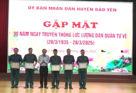 Bảo Yên gặp mặt 90 năm ngày truyền thống lực lượng dân quân tự vệ (28/3/1935 – 28/3/2025)