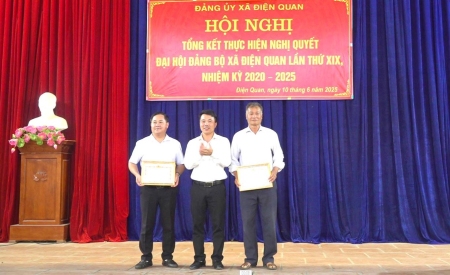 Đảng bộ xã Điện Quan tổ chức hội nghị tổng kết thực hiện Nghị quyết Đại hội lần thứ XIX, nhiệm kỳ 2020 – 2025