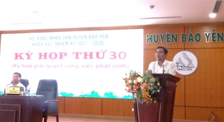Kỳ họp thứ 30 (Kỳ họp giải quyết các công việc phát sinh) HĐND huyện Bảo Yên, khoá XVII, nhiệm kỳ 2021-2026