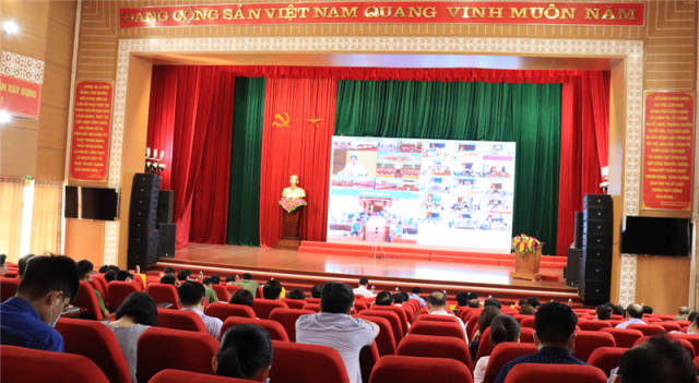 Quang cảnh hội nghị triển khai chuyên đề học và làm theo Bác năm 2021 tại huyện Bảo Yên