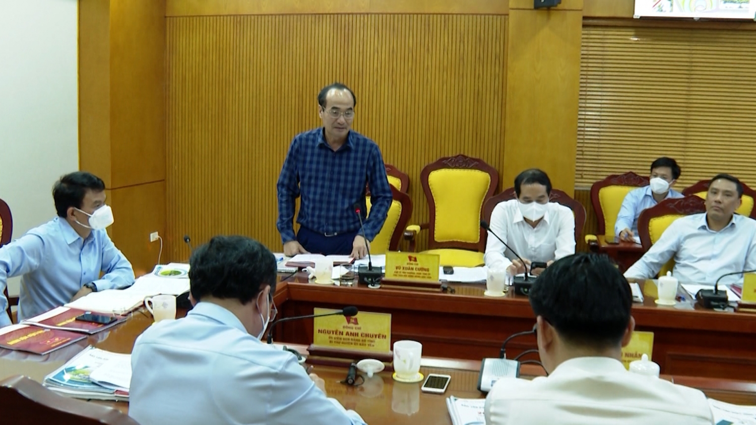 Đồng chí Vũ Xuân Cường, Phó Bí thư Thường trực Tỉnh ủy, Chủ tịch HĐND tỉnh phát biểu tại buổi làm việc